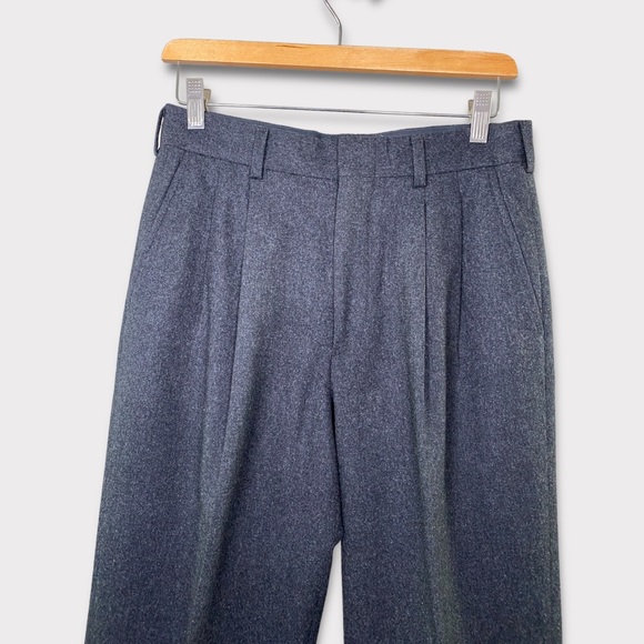 Vintage 90s J. Crew Women’s Wool High Rise Trousers Pleated Gray Pants - Picture 5 of 11